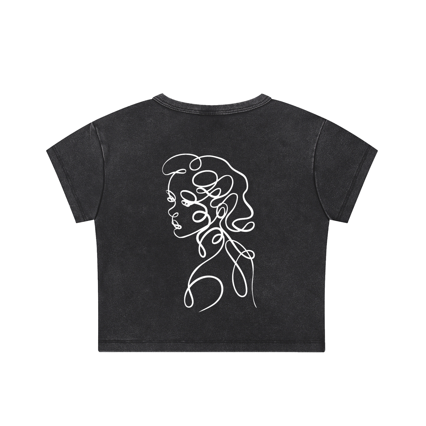 True Blue Snow Washed Crop Top