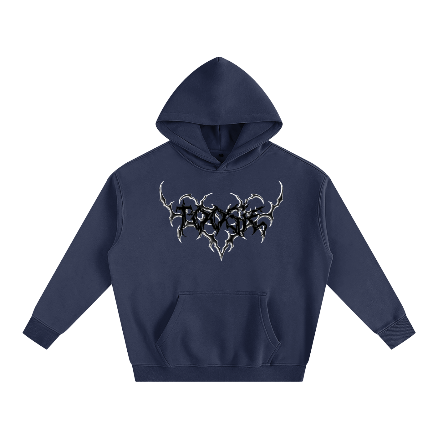 Cyber Black Heart Oversize Hoodie