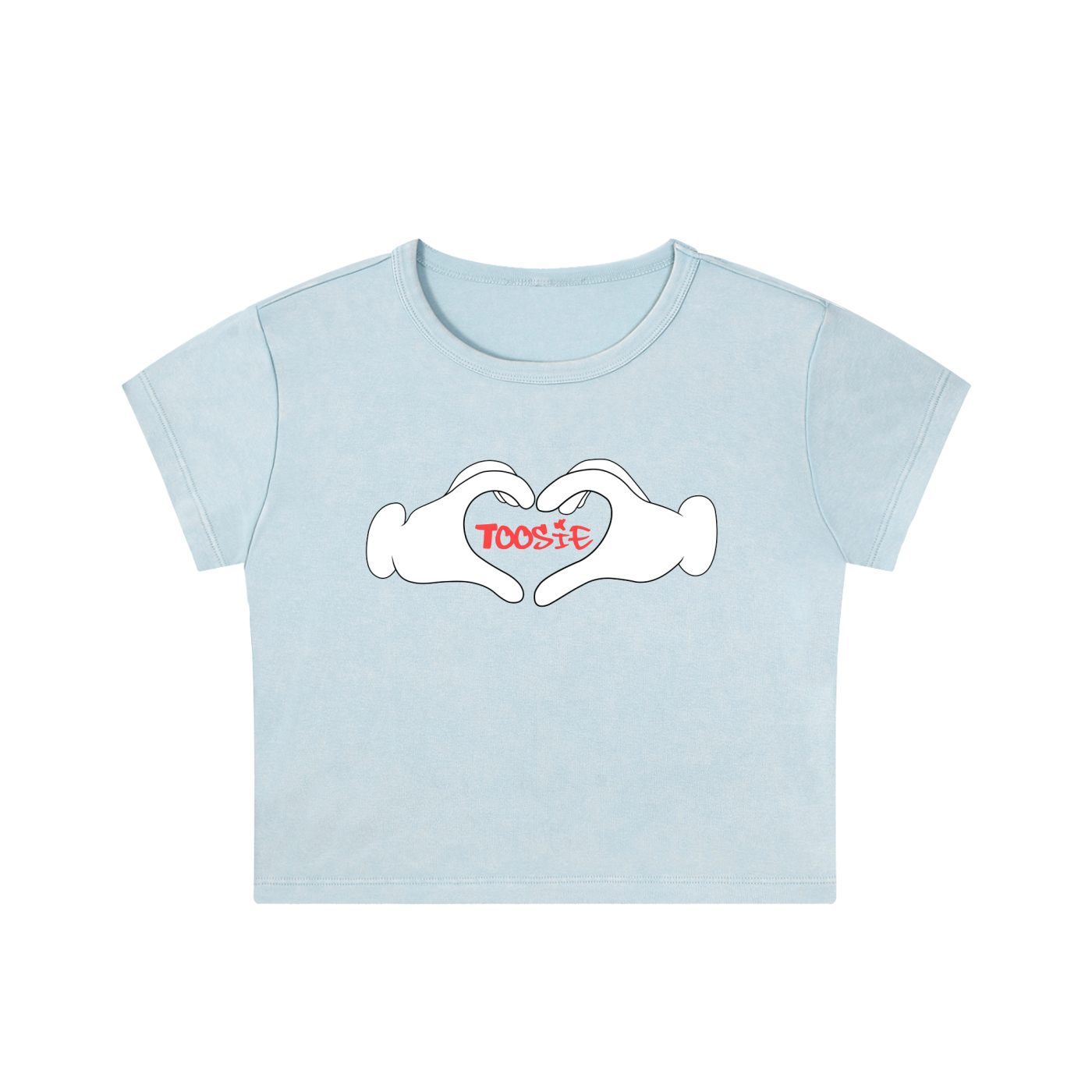 Love You Snow Washed Crop Top