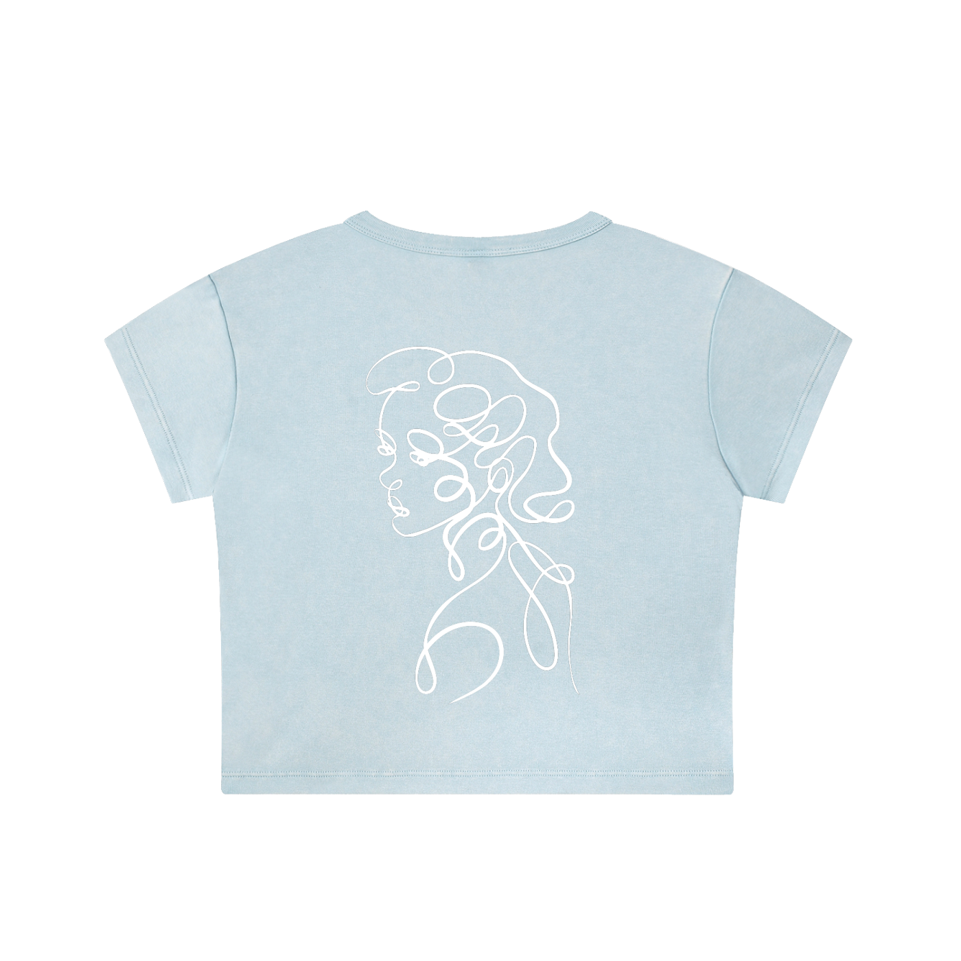 True Blue Snow Washed Crop Top