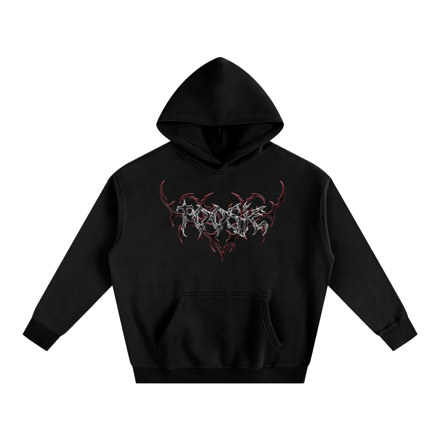 Cyber Red Heart Oversize Hoodie