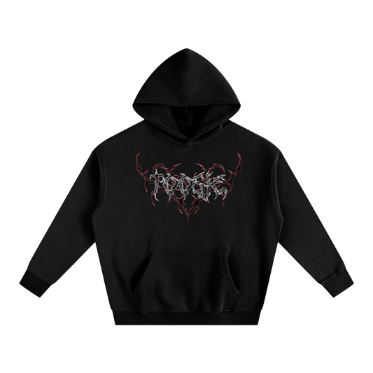 Cyber Red Heart Oversize Hoodie