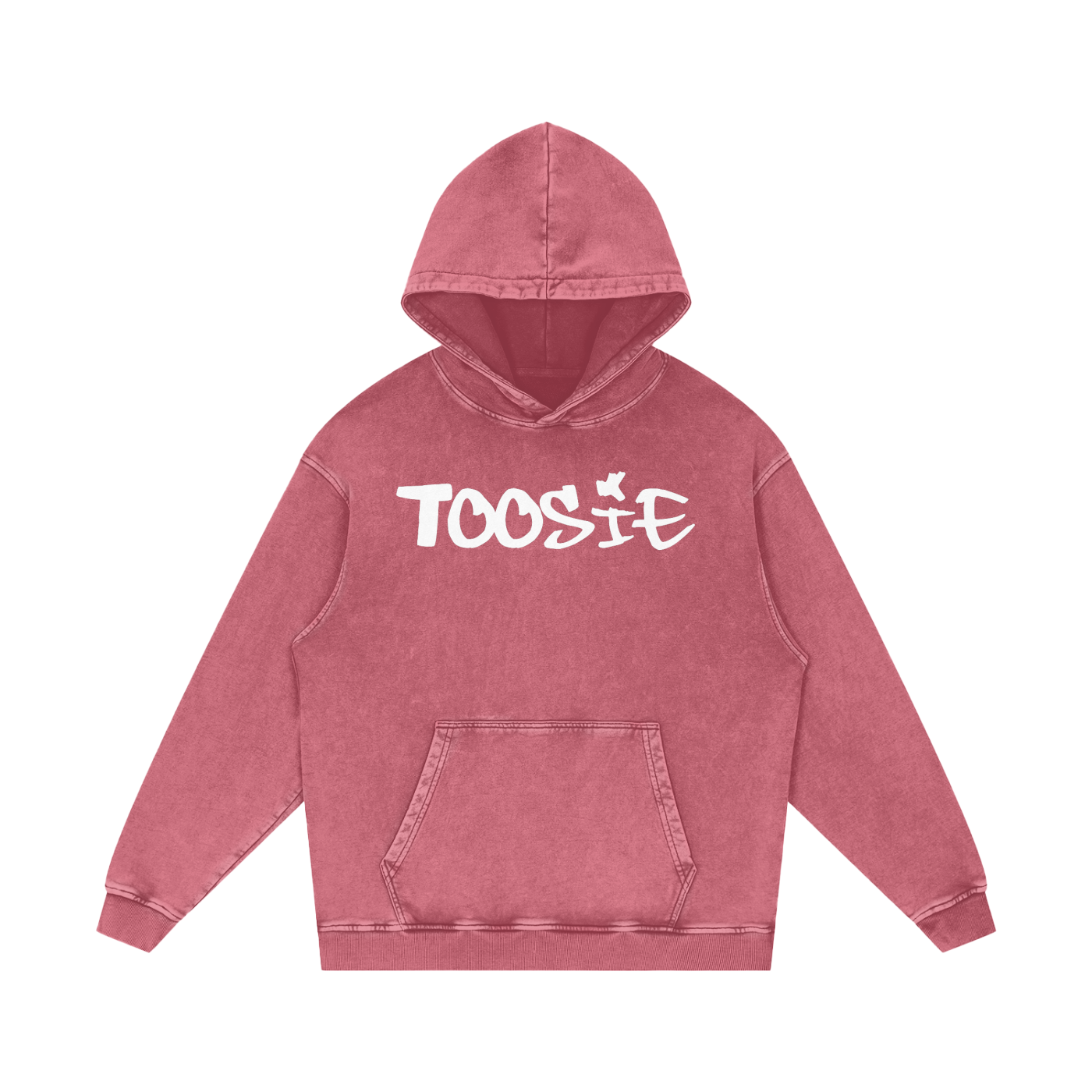 True Blue Snow Washed Loose Fit Cotton Hoodie
