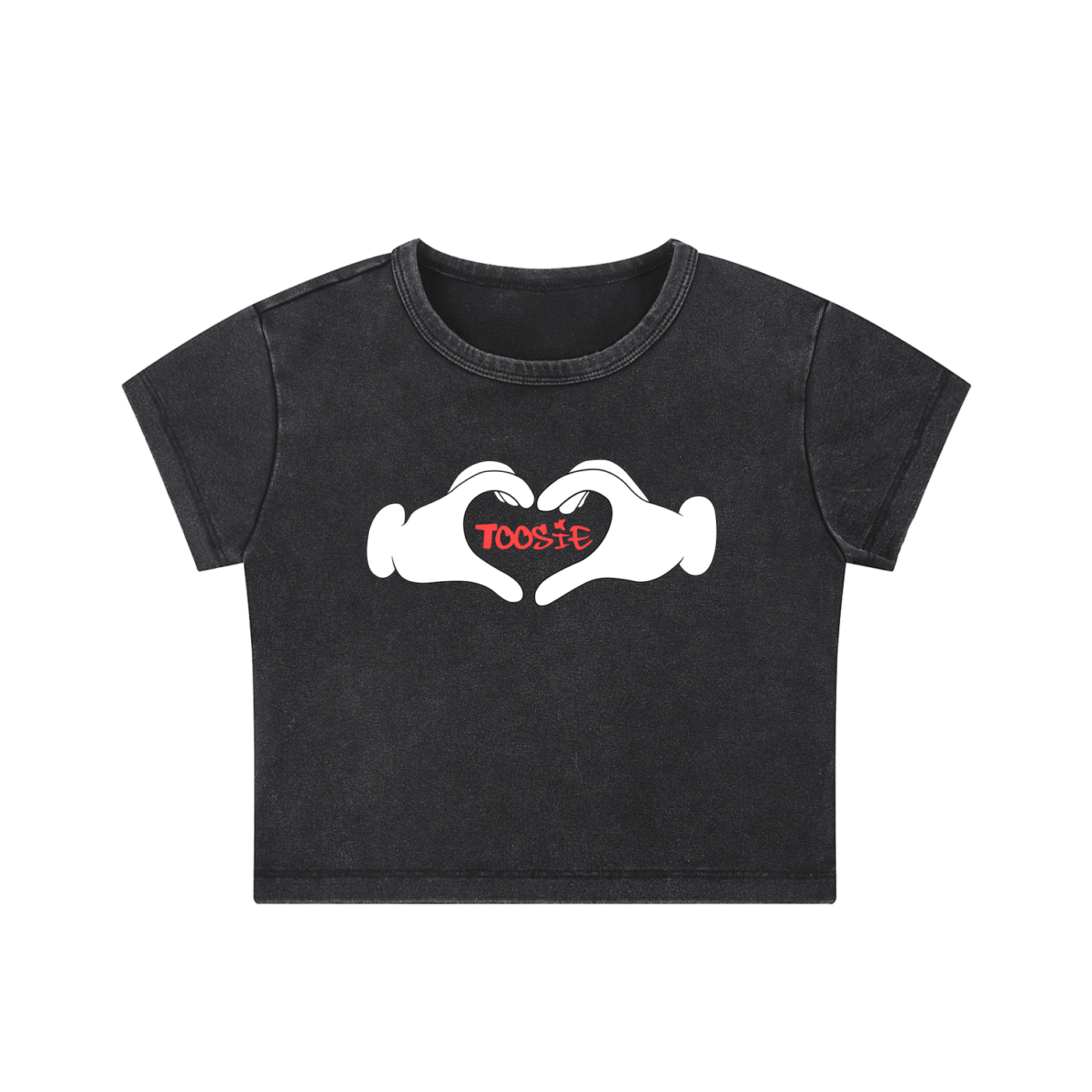 Love You Snow Washed Crop Top