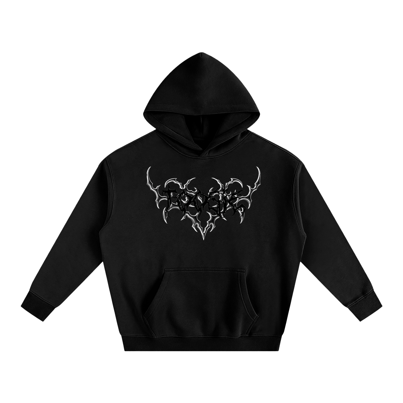 Cyber Black Heart Oversize Hoodie