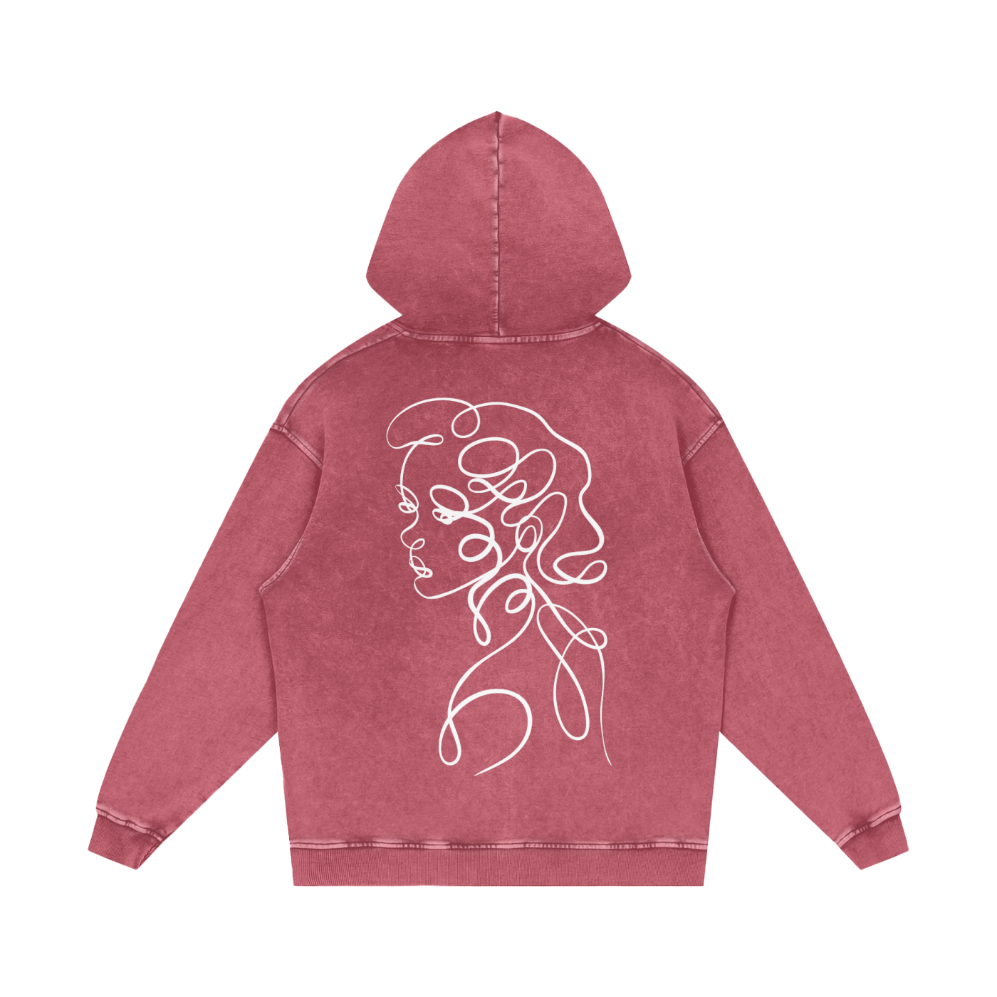 True Blue Snow Washed Loose Fit Cotton Hoodie