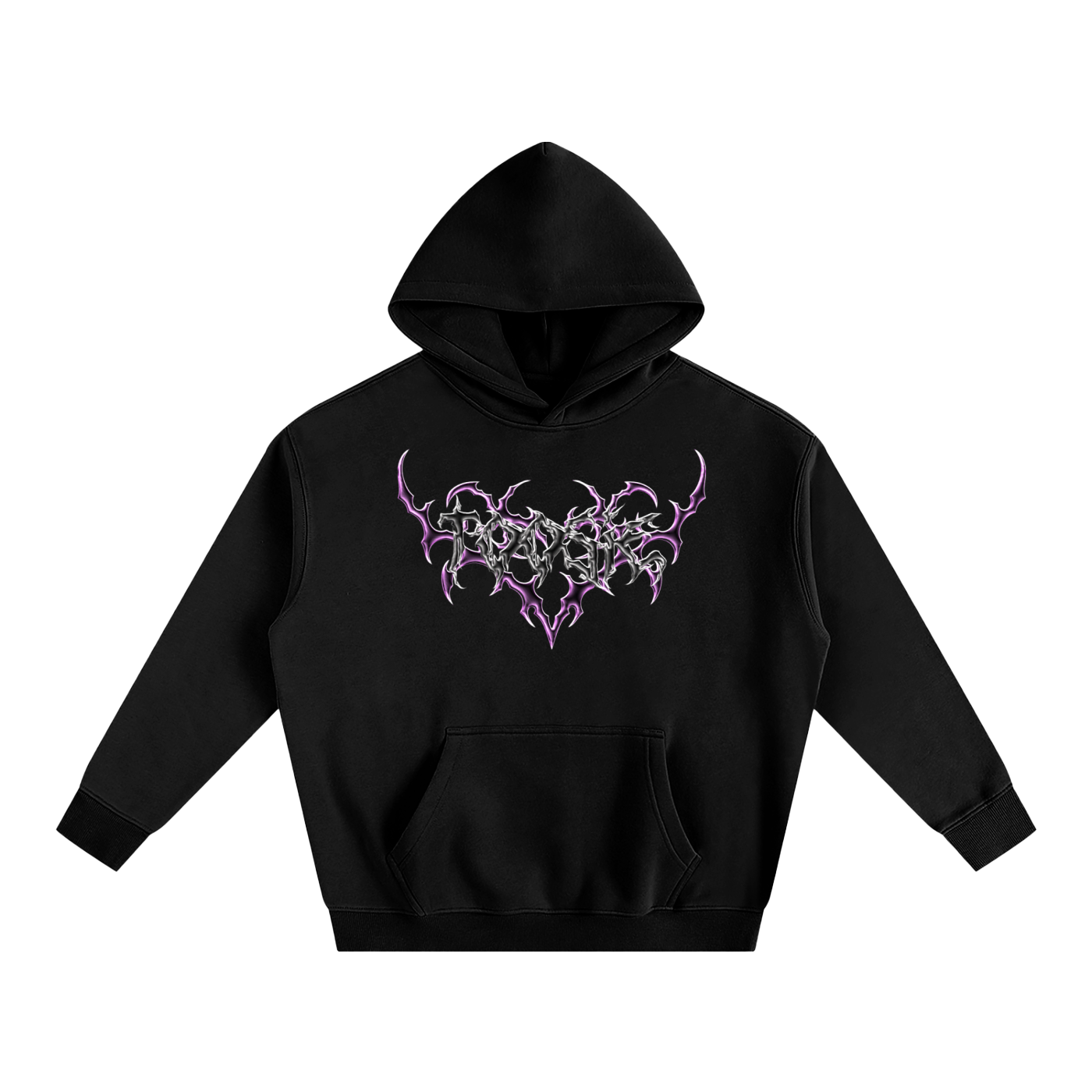 Cyber Pink Heart Oversize Hoodie