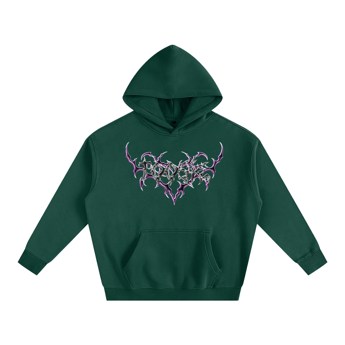 Cyber Pink Heart Oversize Hoodie