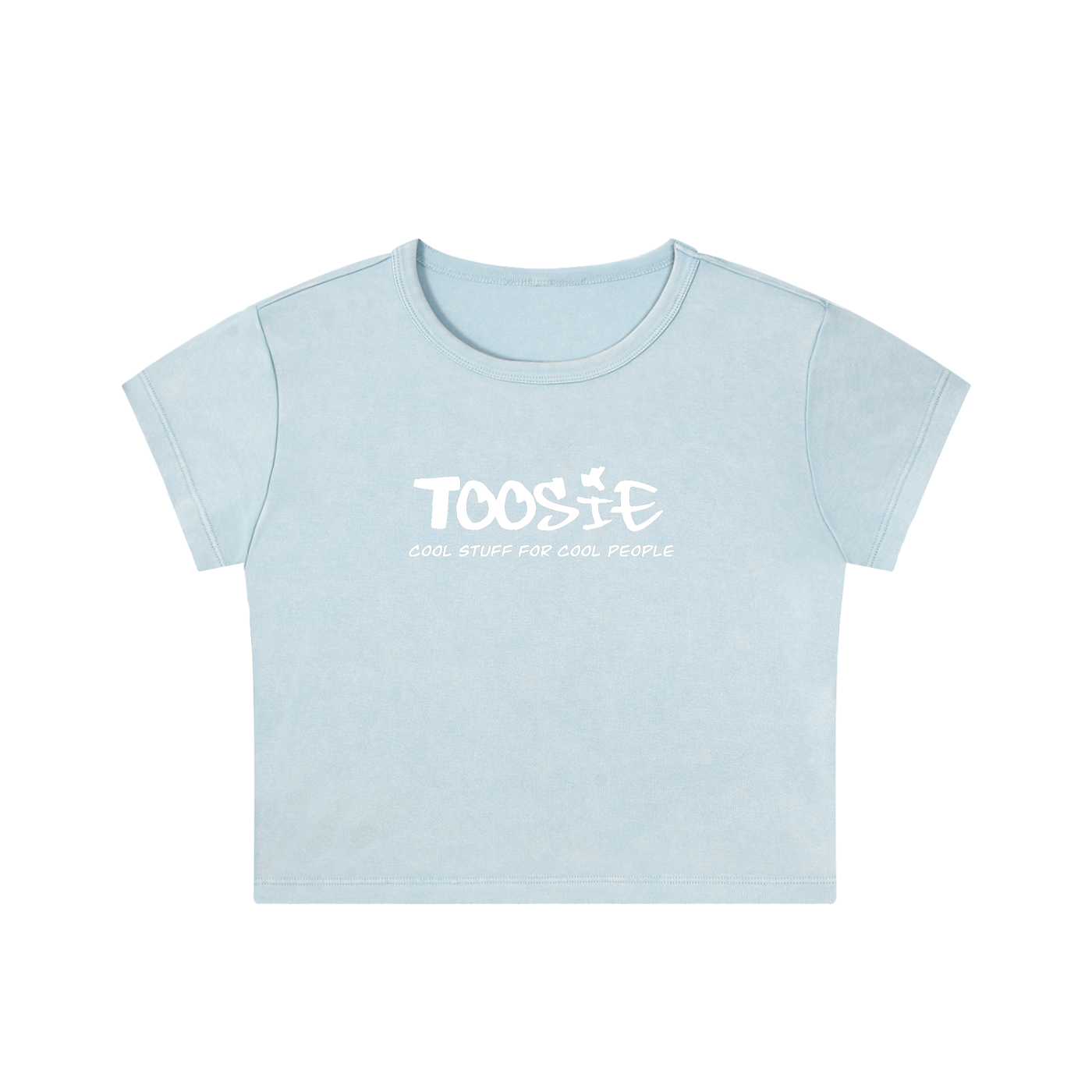 True Blue Snow Washed Crop Top