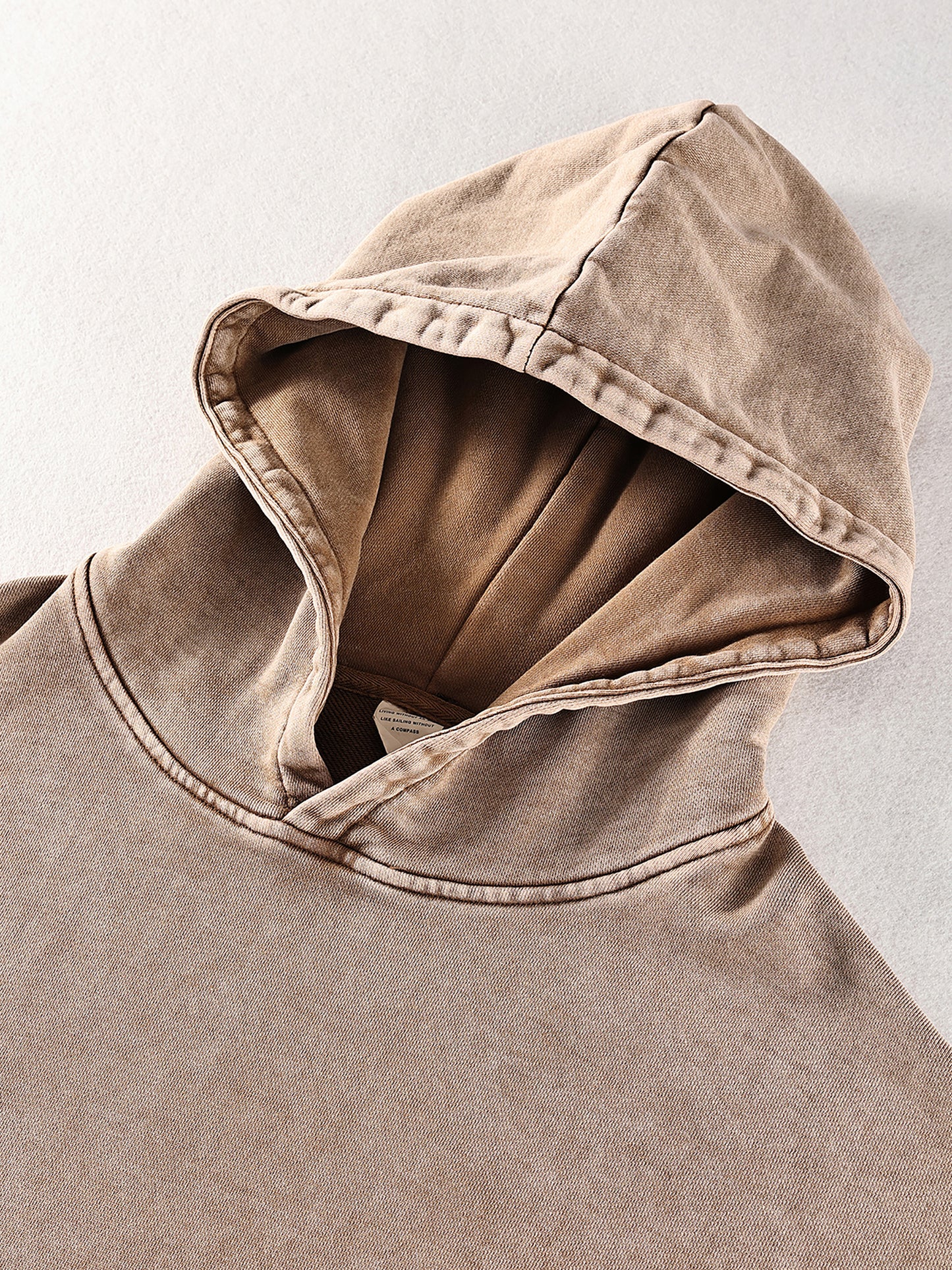 True Blue Snow Washed Loose Fit Cotton Hoodie